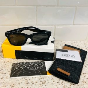 Unisex NIB New in Box Raen Gilman black sunglasses.
